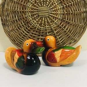 Wooden Painted Ducks Folk Art 6” Small
